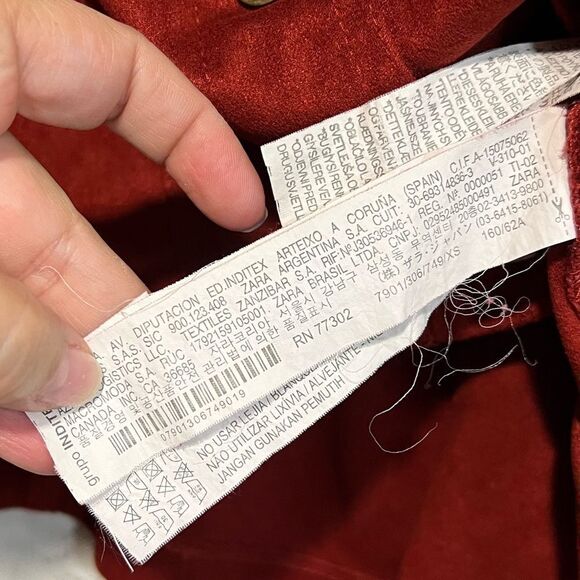 Zara Rust Red Microsuede Mini skirt Size XS - Picture 7 of 8